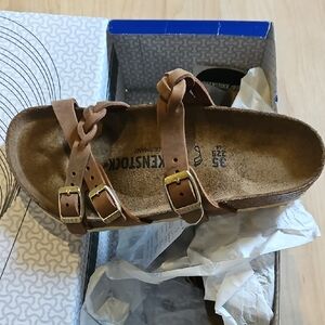 Birkenstock-Franca Braided Cognac Size Kids 3-4